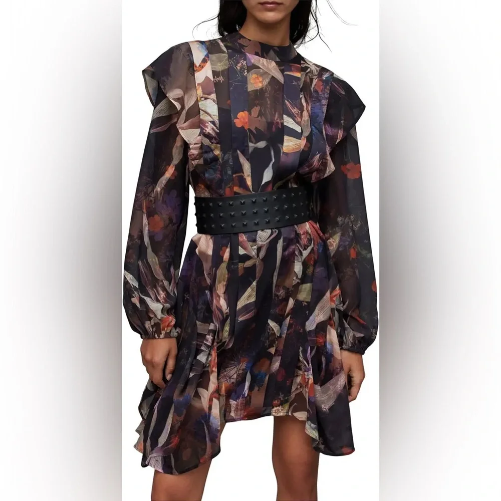 ALLSAINTS - Fleur Tippi Mini Dress - Picture 2 of 15